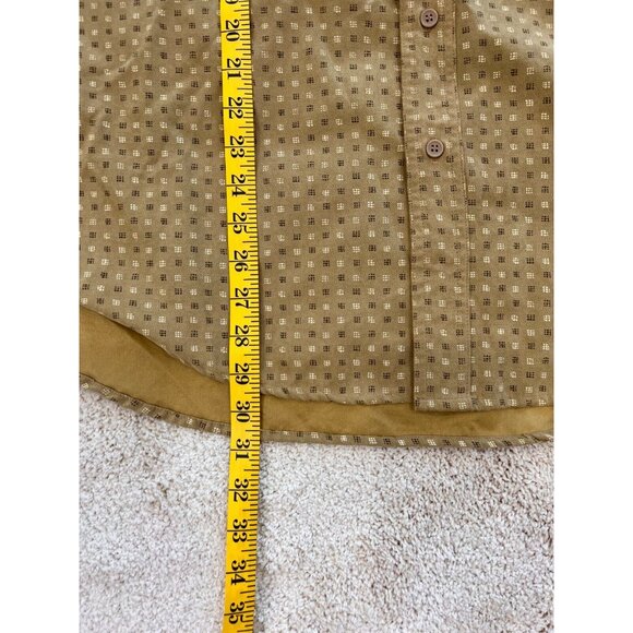Modern Images Shirt Mens L Soft Brown Tan Check Plaid Long Sleeve Button Front - Picture 5 of 8
